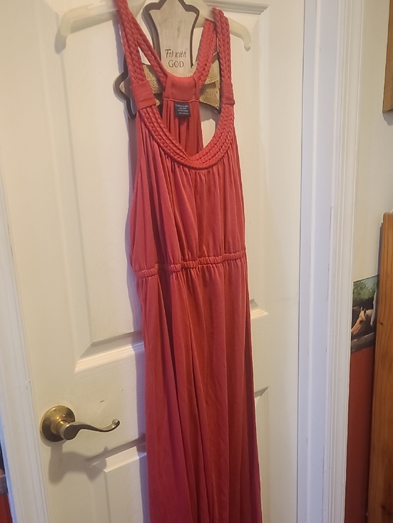 Faded Glory Dresses & Skirts - Faded Glory Pink Braided-Strap Maxi Dress